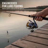 HUIDIAO Chameleon Smooth Long Cast Spinning Fishing Reel with Metal Shallow Spool