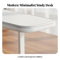 Modern Simple Design Adjustable Study Table with Bookshelf Ergonomic Design children's Desk Tiltable Desktop Student Workstation Integrated Storage for Students, Parents, Homework, Online Learning, Classroom, Playroom