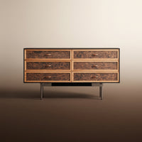 Storage Cabinet with Drawers Wood-Grain Dresser with Drawers Modern Dresser for Bedroom, Living Room, Entryway