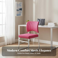 Comfortable Padding Ribbed Sled Base Chair Ergonomic Backrest Conference Seat Sturdy Frame Office Furniture Stackable Design for Students, Meeting Attendees, Patients, Game Room, Reception Area, Lobby