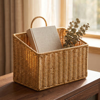 Wall-Mounted Storage Basket Decorative Wall-Mounted Hanging Basket Organizer Natural Long-Lasting for Kitchen, Bathroom