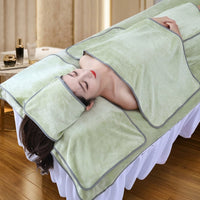 400 GSM Microfibre Towel 5 Piece Beauty Bed Cover Set, Soft Microfibre Towel for Spa and Massage, Matcha Green Beauty Bed Cover for Salon Use