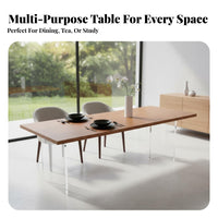 Floating Wood Slab Table Transparent Legs Dining Surface Modern Aesthetic Home Furnishing for Homeowners, Remote Workers, Living Room, Open-Plan Space