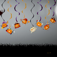 Halloween Pumpkin Swirl Hanging Decorations for Party & Window Display