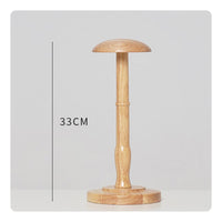 Multi-Purpose Tabletop Hat Stand Solid Wood Wooden Mannequin Head Maintains Shape Countertop Cap Display Stable Base for Retailers, Boutique, Dressing Room, Closet