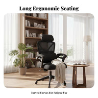 Reclining Function Highspine Ergonomic Chair Lumbar Support Highspine Ergonomic Mesh Chair 360-Degree rotate Computer Seat Adjustable limbrests for Remote Workers, video game enthusiasts, Students, Gaming Setup, Study Room