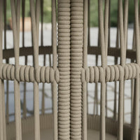 Nordic Patio Set High-End Rope Dining Chair Set Woven Patio Furniture Easy to Match Woven Rope Chair Rust-Proof Metal Frame