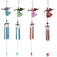 Angel Metal Glass Painted Wind Chime for Home Decor
