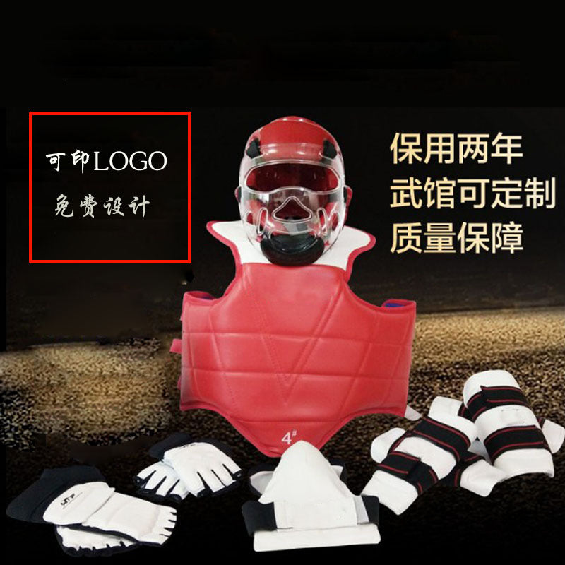 Taekwondo Protective Gear Set with Helmet and Face Shield for Competition and Training