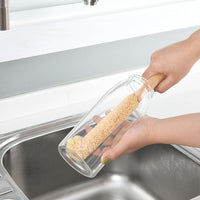 Japanese Coir Long Handle Bottle and Glass Cleaning Brush for Kitchen