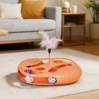 Boredom Relief Cat Brain Teaser Toy with Feather Sturdy Material Interactive Cat Ball Toy for Kittens, Indoor