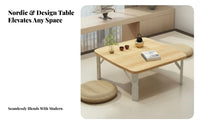Space-Saving Foldable Lap Table Multi-Purpose Portable Furniture Lightweight Floor Desk No Assembly Required for Apartment Dwellers, Telecommuting Workers, Bay Window, Dormitory, Small Areas, Bedroom