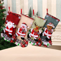Large Linen Christmas Stockings for Gifts and Decorations
