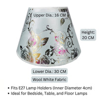 Lampshade with Patterned Cloth Shade for Ceiling Lights and Table Lamps, Round Shape Textile for Bedroom and Hotel Room