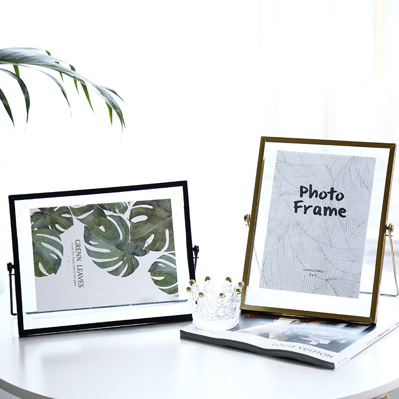 Nordic Geometric Metal Photo Frame for Tabletop or Wall Decor
