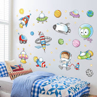 Astronaut Cartoon Wall Decal for Kids' Room Decor