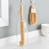 Japanese Coir Long Handle Bottle and Glass Cleaning Brush for Kitchen