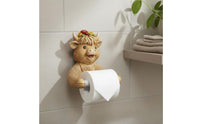 Drill-No-Drill Installation Highland Cow Toilet Paper Holder Decorative Cute Cow Paper Roll Dispenser Ideal Gift Funny Creature Tissue Holder Easy to Clean for Children, Powder Room, Cabin, Kitchen