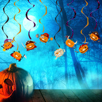 Halloween Pumpkin Swirl Hanging Decorations for Party & Window Display