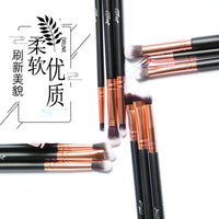 12-Piece Matte Black Eye Makeup Brush Set with Storage Bag