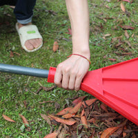 Garden Leaf Rake with Long Handle for Lawn and Yard Cleanup