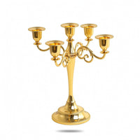 Decorative 5-Arm Candelabra Ornate 5-Arm Candle Holder Elegant Candelabra with Scroll Arms Vintage for Wedding Planners, Home Decorators, Dining Tables, Living Rooms