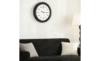 Dual Scale Analog Wall Clock Black Hands Round Wall Clock Large Numerals Room Decoration Central Mount