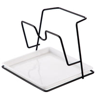 Wall-Mounted Iron Pot Lid Holder with Drain Rack for Cutting Boards, No-Drill Kitchen Storage Organizer