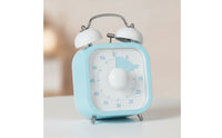 Wind-up Timer with Bells Retro Analog Countdown Timer Mechanical Easy-to-Read for Students, Kitchen