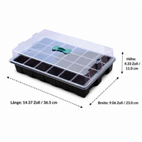 24-Cell Seed Starter Tray, Germination Trays for Vegetables with Ventilation, 36.5×23×11cm Seed Starter Set for Hobby Gardeners, Including Dibber & Labels
