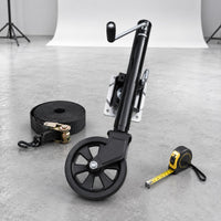 Side-Wind Crank Hauling Vehicle Trailer Support Wheel Wheel Metal Construction Caravan Trailer Support Wheel Wheel Steel Swivel Hauling Vehicle Support Stand Mounting Hardware