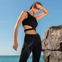 Women's Compression Leggings, High Elasticity Workout Running Pants with Reflective Elements