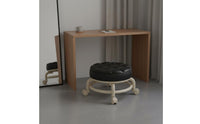 Low Round Stool with Wheels Multifunctional Low Round Rolling Stool Padded Creeper Seat Easy to Install Small Footstool