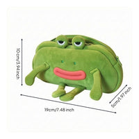 Soft Material Soft Fabric Frog Pencil Pouch Zipper Closure Frog Pencil Case Dangling Legs for Students