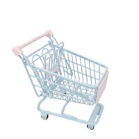 Wire Mini Shopping Cart with Wheels Small Mini Shopping Cart Tiny Desktop Organizer Novelty for Vanity