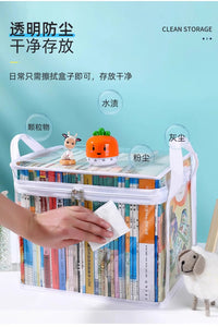 旧书收纳箱神器书本学生书架整理袋大容量收纳袋防尘透明家用防潮 加厚材质⭐黑色中号【2个】双侧提手✅防尘防潮