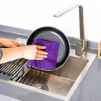 21-Ply Twisted Thick Microfibre Cloth and Microfibre Towel, 300g Multi-Purpose Cleaning Tool for Oil Removal, 25x50cm Bound Border Fabric