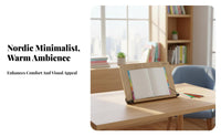 Er&travelnomic Design Adjustable Reading Easel Multi-Angle Adjustment Two-levelTier Adjustable Bookrest Stable Base Book Stand Foldable and Portable for Students, Professionals, E-Learning, Home Office, Library, Bedroom