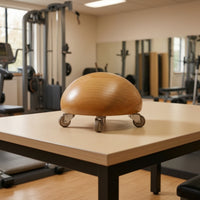 Fitness Wheel with Casters Compact Wooden Fitness Exercise Wheel Equipment for Yogis