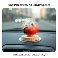 Excellent Gift Car Dashboard Ornament Symbol of Fortune Rotating Auspicious Cat Good Luck Charm for Office Workers, Living Room, Home