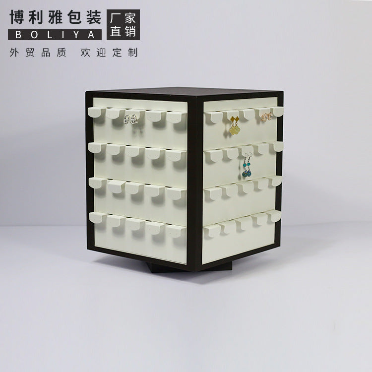 Rotating Jewelry Display Stand with 4 Sides for Earrings and Necklaces