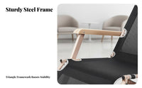 Foldable Chaise Lounge Two-wayUse Sit and Lie Adjustable Folding Bed Space-Saving No Assembly Required for Adults, Seniors