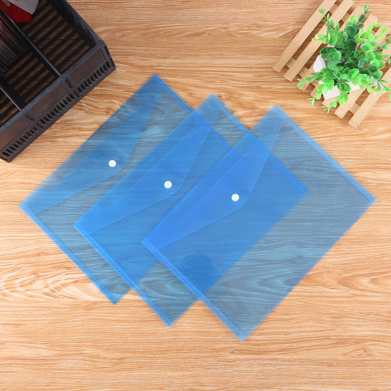 A4 Transparent Plastic Document Folder with Card Holder, Waterproof PP File Organizer for Office and School