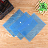 A4 Transparent Plastic Document Folder with Card Holder, Waterproof PP File Organizer for Office and School