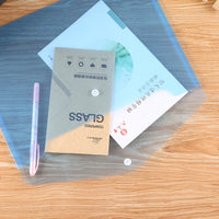 A4 Transparent Plastic Document Folder with Card Holder, Waterproof PP File Organizer for Office and School