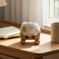 Cute Planter with Rocking Chair Base Whimsical Rocking Chair Planter Playful Succulent Pot Happy for Office, Shelf