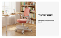 Ergonomic Support Adjustable child's Task Chair Stable Base Adjustable Posture Chair Lockable Casters kids' Furniture With Footrest for Children, Students, Writing, Studying, Study Room, literature engagement