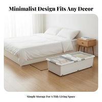 Rolling Underbed Drawer With casters Flat Rolling container particlesproof Lid for Under Bed