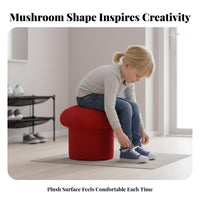 Cozy Aesthetic Toadstool Stool Comfortable Cushion Toadstool Pouf Teddy Material Upholstery Low Seat Soft Hint for Home Decorators, Design Enthusiasts, Entryway, child's Room, Bedroom, Playroom