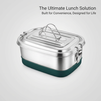 Stainless Steel Lunch Box, Double Layer Lunch Box for Students, Food Grade 304 Stainless Steel Lunch Box, Large Capacity Steel Lunch Box for Work
